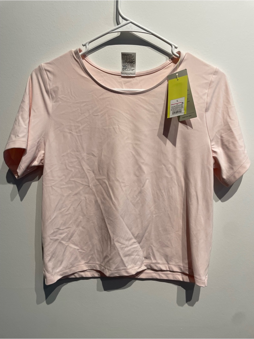 All in Motion Women's Athletic Short Sleeve Top Light Pink Size Large NWT